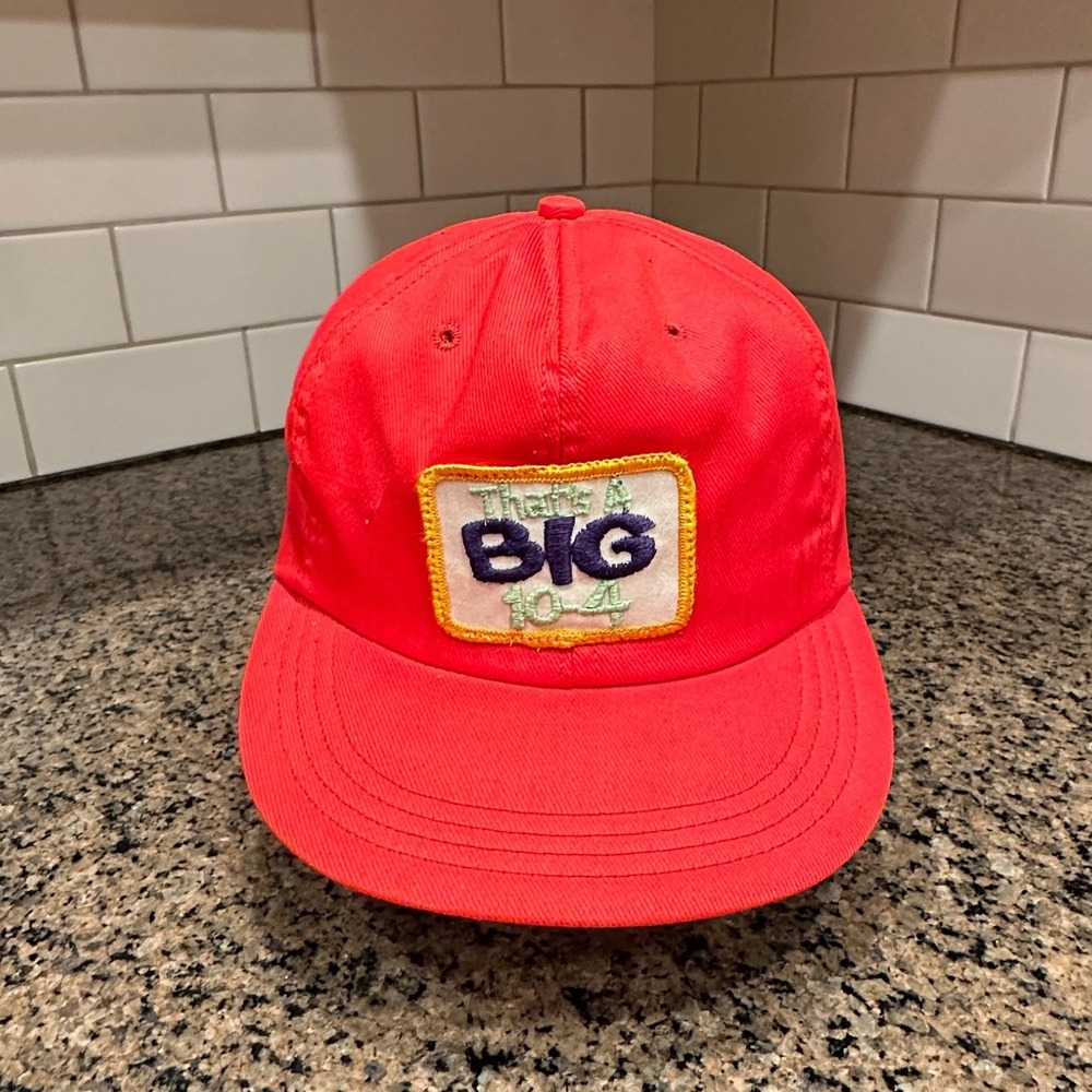 Vintage CB Radio Trucker Hat That's A BIG 10-4 Snapback Red Made in USA